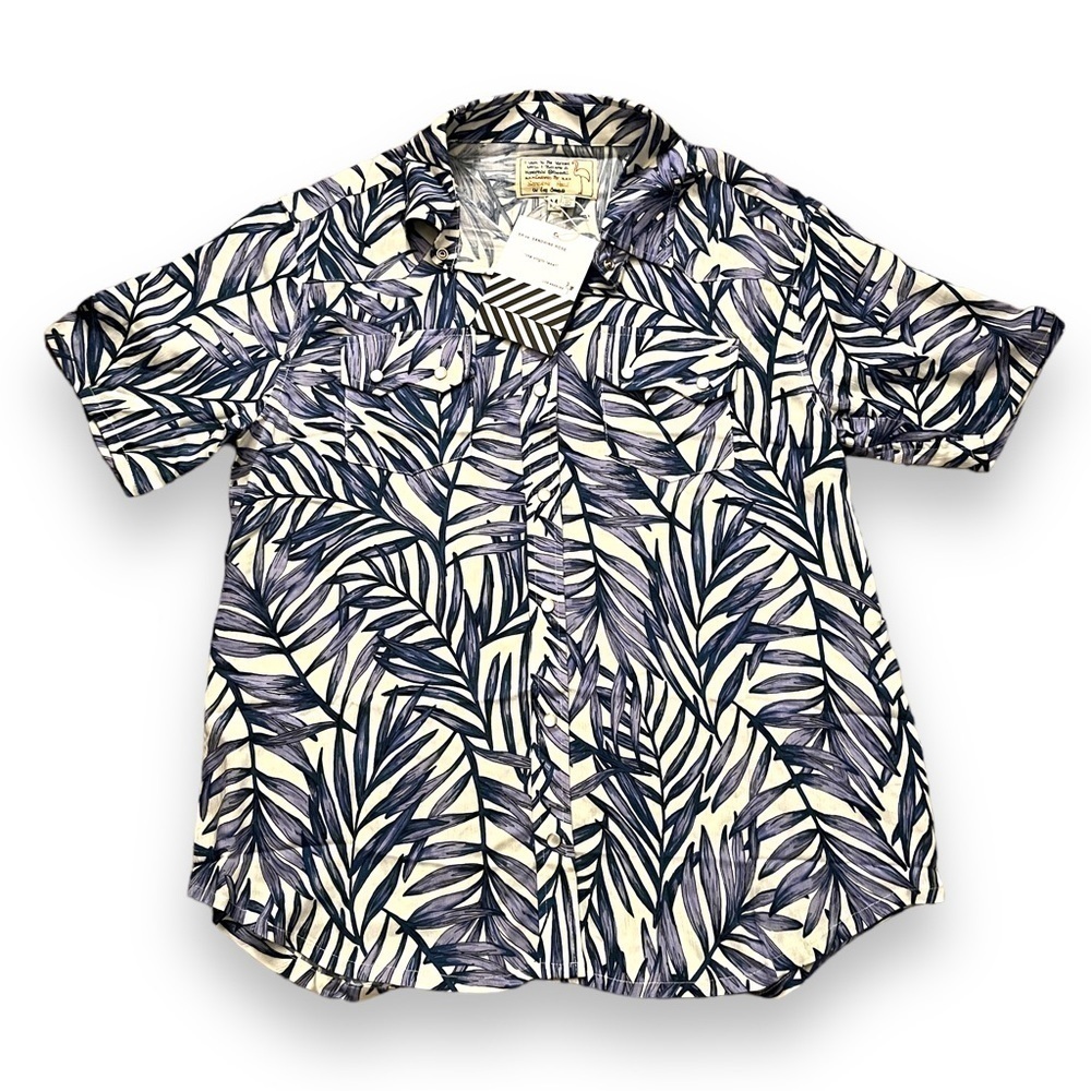 Free People X Sandrine Rose M Pearl Snap Hawaiian Western Style Short Sleeve Top